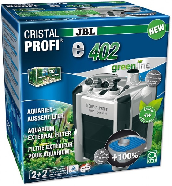 JBL CristalProfi e402 greenline - Außenfilter für Aquarien von 40-120 Litern.