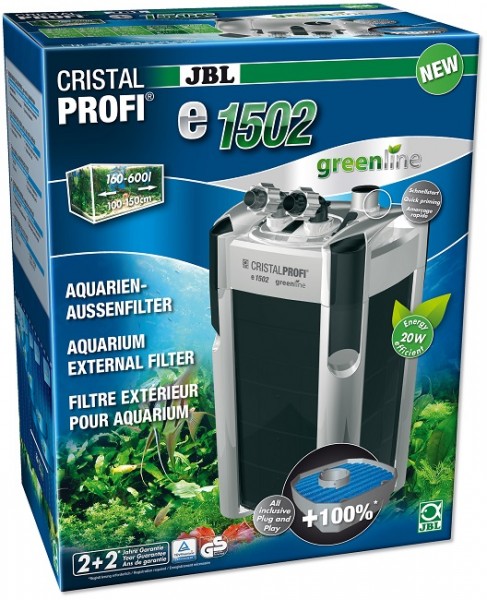 JBL CristalProfi e1502 greenline - Außenfilter für Aquarien von 160-600 Litern.