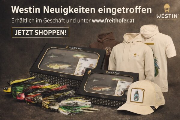 Westin Neuheiten 2026 – Köder, Bekleidung &amp; Sets | Freithofer - Westin Neuheiten eingetroffen – Jetzt Köder &amp; Apparel entdecken