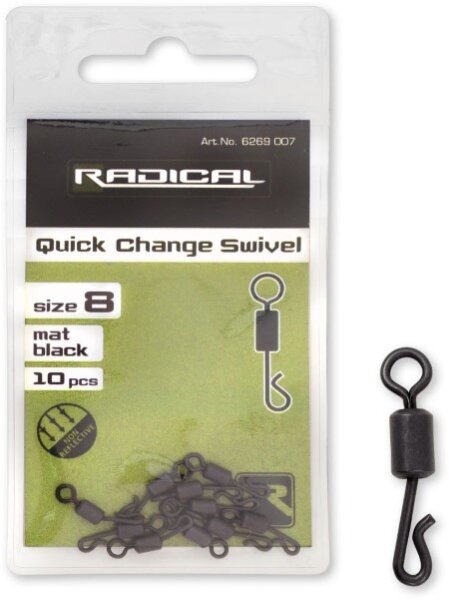 Radical Schnellwechsel-Wirbel Mat Black Non Reflective Gr.8 10Stk