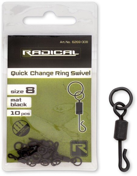 Radical Schellwechsel-Ringwirbel Mat Black Non Reflective Gr.8 10Stk