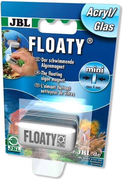 JBL Floaty Acryl/Glas - Schwimmender Scheiben-Reinigungsmagnet für Aquarien mit Acrylscheiben bis 4 mm.