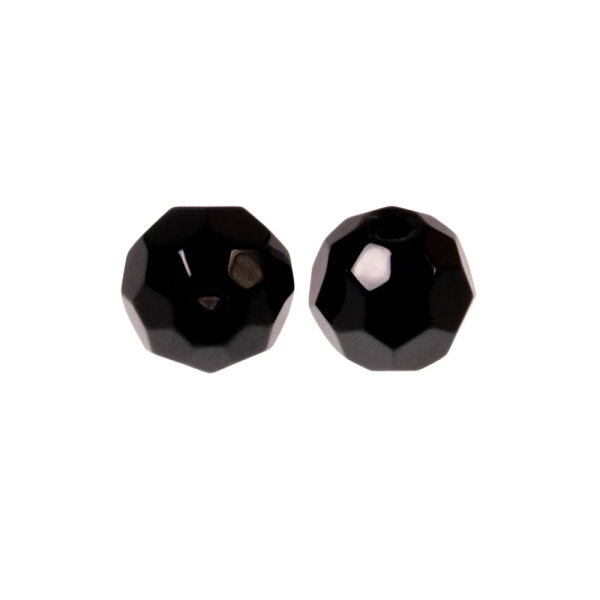 Zeck Faceted Glass Beads Black