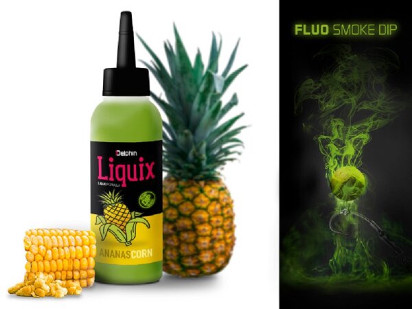 Delphin Fluo dip D SNAX LiquiX 100ml - Mais-Ananas