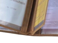 Ausweisetui Leder 12x16cm 3teilig mit Fisch-Prägung "Vintage" antikbraun Forelle