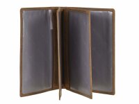 Ausweisetui Leder 12x16cm 3teilig mit Fisch-Prägung "Vintage" antikbraun Forelle