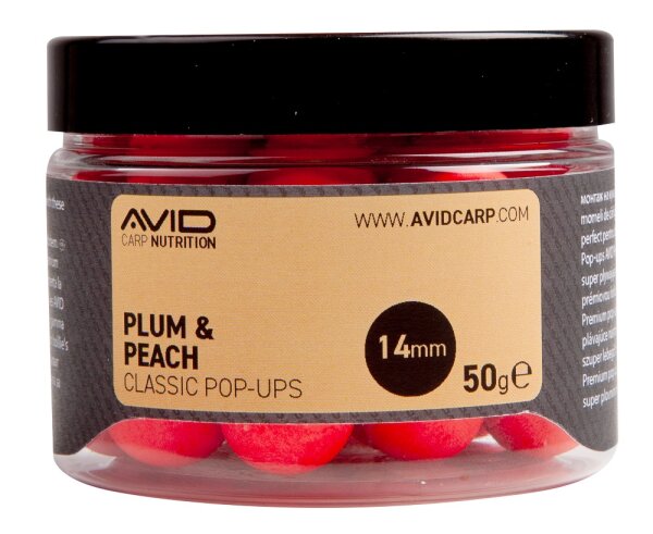 Avid Carp Plum & Peach Classic Pop Ups 14mm 50g