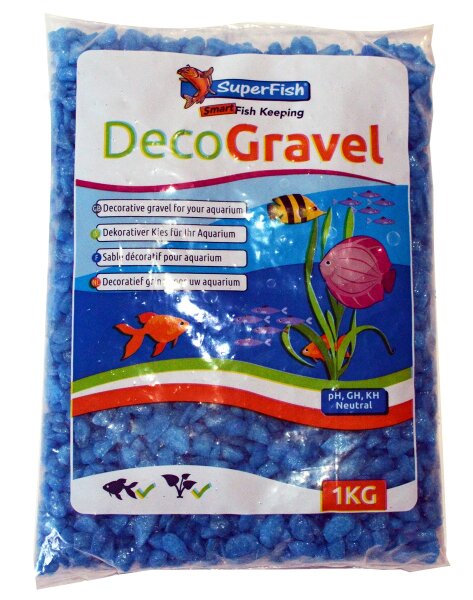 SuperFish Deko Kies Neon Blau 1kg