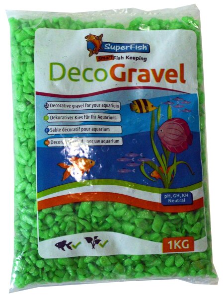 SuperFish Deko Kies Neon Grün 1kg