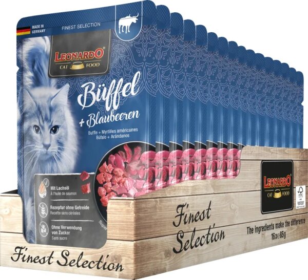 Leonardo Büffel + Blaubeeren Frischebeutel, 85g