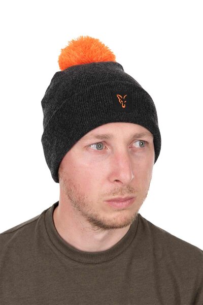Fox Bobble Hat Black/0range