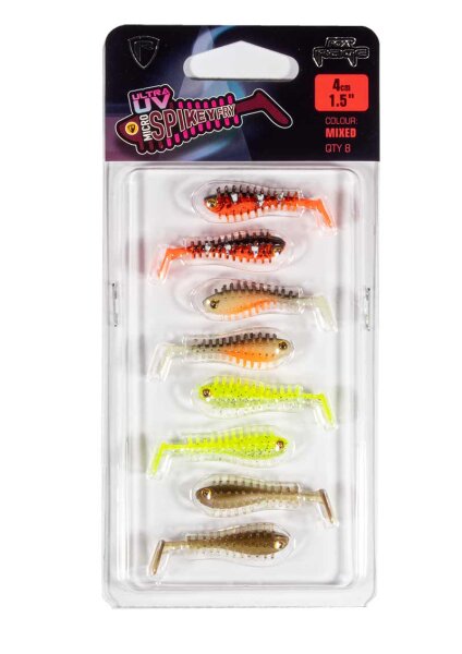 Fox Rage UV Micro Spikey Mixed Color Lure Pack 4cm 8Stk
