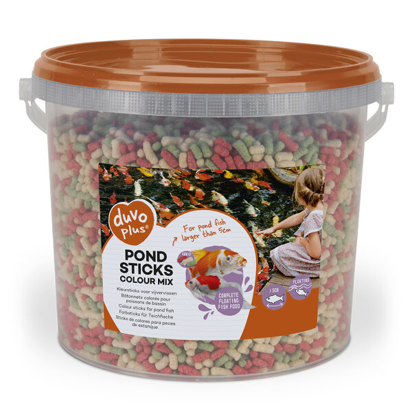 DuvoPlus Teichsticks Farbmischung 5L 4mm Teichfutter