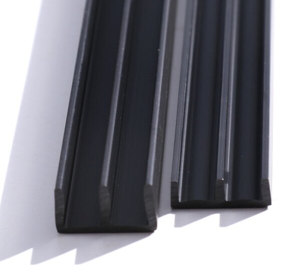 Glasführungsschienen-Set für 6mm Glas (oben und unten)  je 1 Meter Schwarz