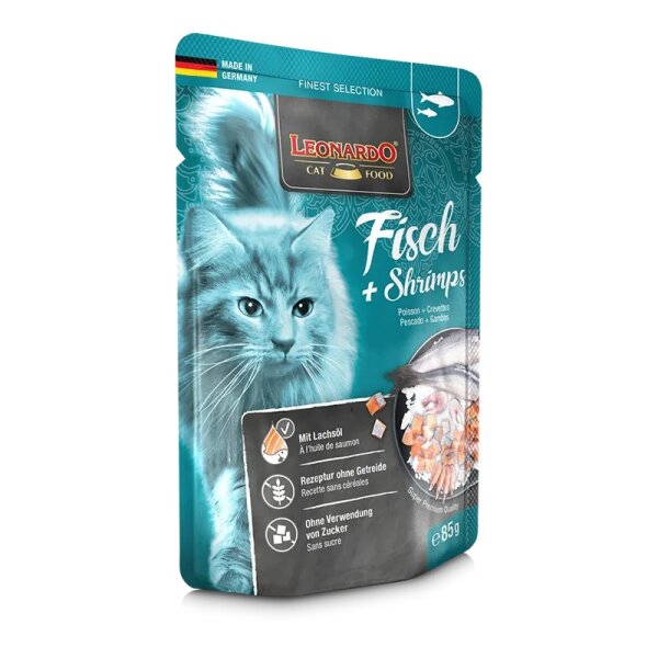 Leonardo Fisch unfd Shrimps 85g Feuchtfutter